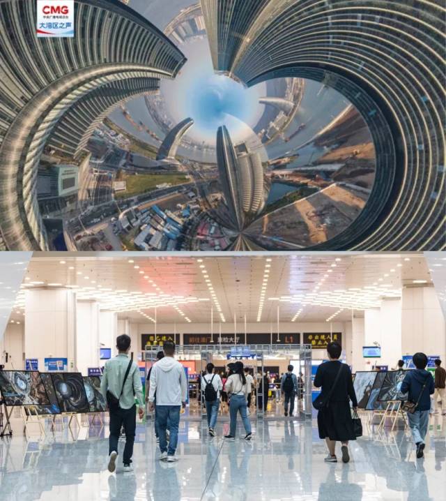 ▲两地往返的人流在“圆融”的琴澳影像中穿梭、打卡。双城与《连城》的寓意彼此呼应